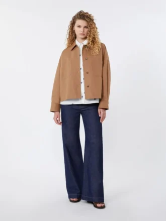 Linen and cotton denim jeans, navy