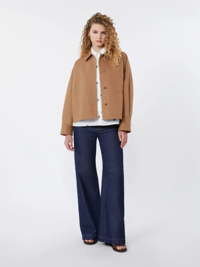 Poplin shirt with embroidery, white