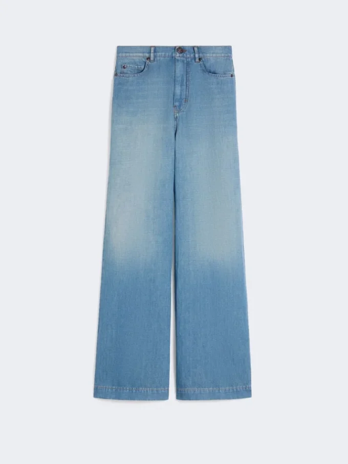 Linen and cotton denim jeans, navy