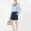 Linen basketweave shorts, midnightblue