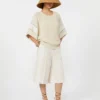 Linen bermuda shorts, beige