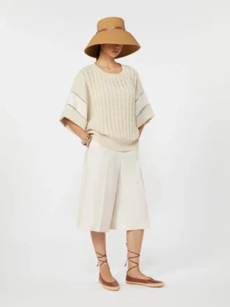 Linen bermuda shorts, beige