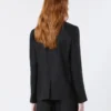 Linen canvas blazer, black