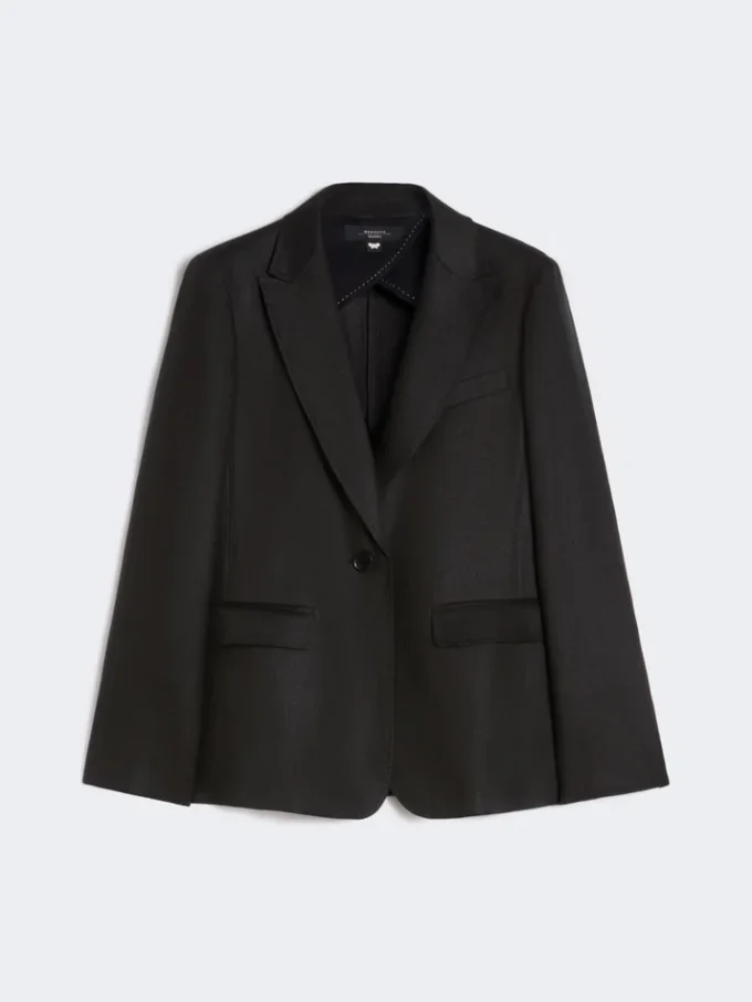 Linen canvas blazer, black