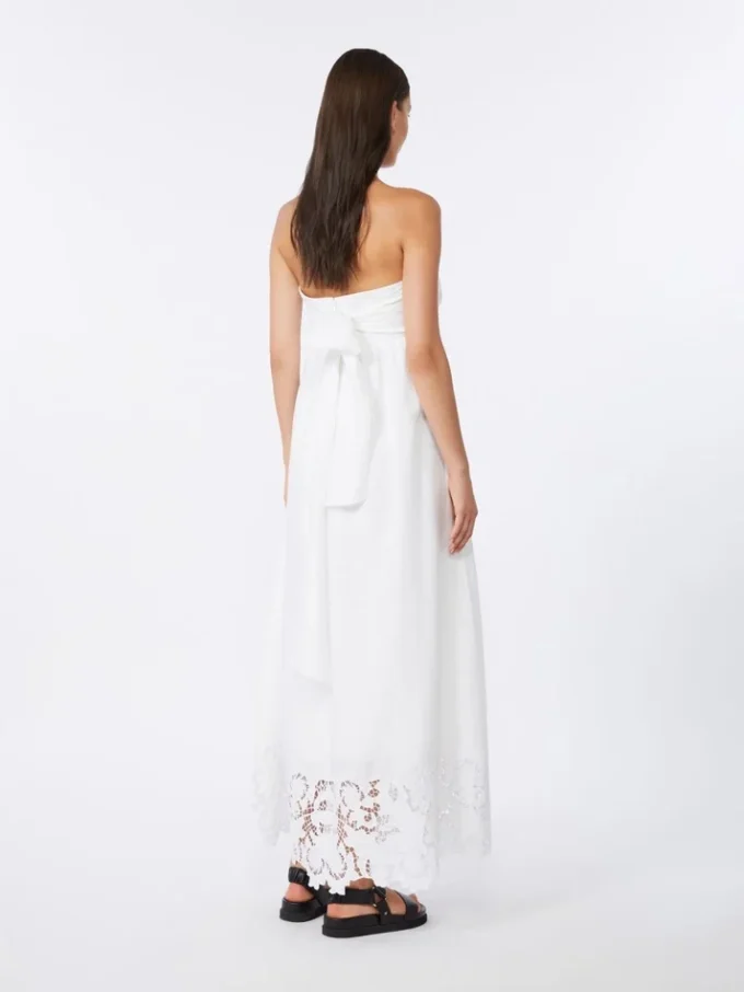 Linen canvas bustier dress, white Linen canvas bustier dress, white