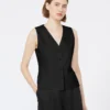 Linen canvas gilet, black Linen canvas gilet, black