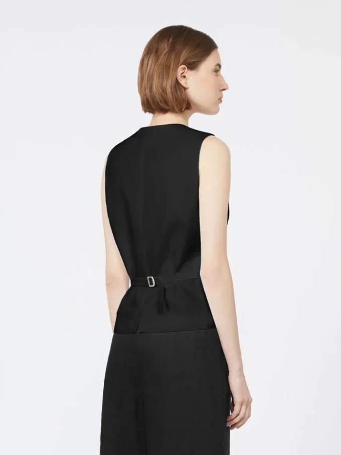 Linen canvas gilet, black Linen canvas gilet, black