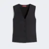 Linen canvas gilet, black Linen canvas gilet, black