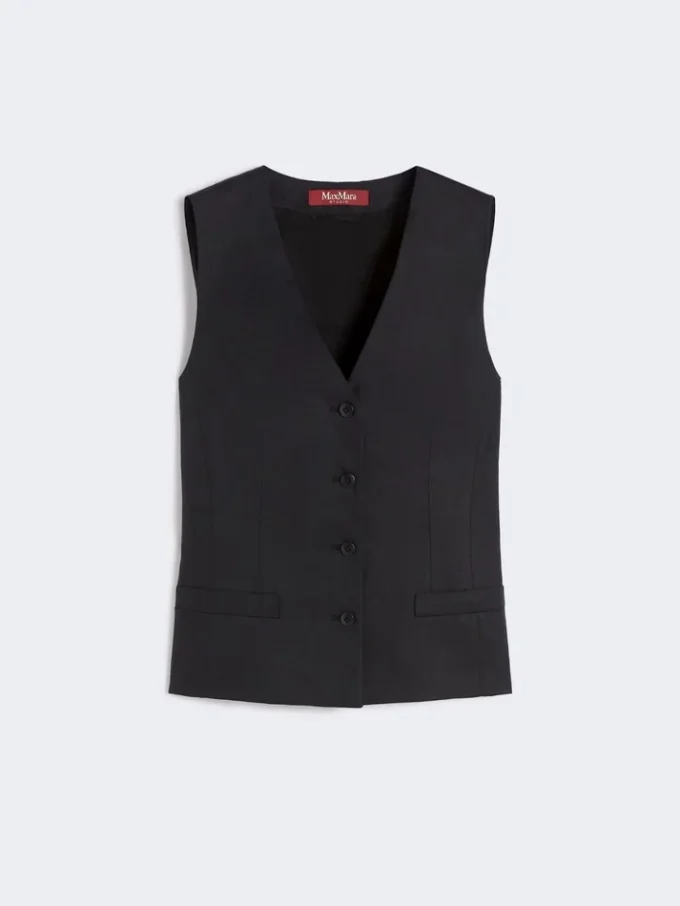 Linen canvas gilet, black Linen canvas gilet, black