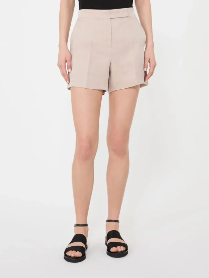 Linen canvas shorts, camel Linen canvas shorts, camel