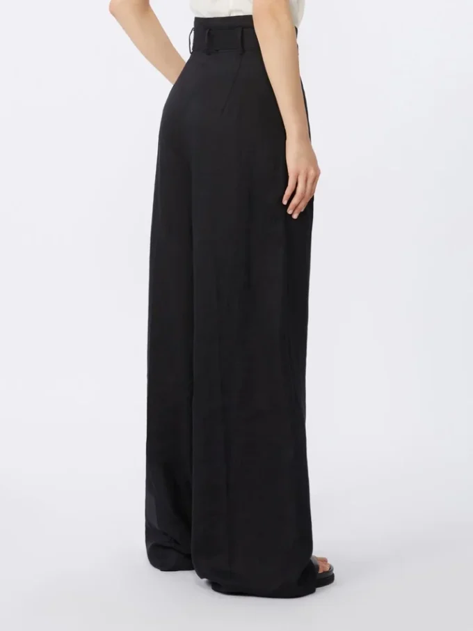 Linen canvas trousers, black