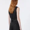 Linen canvas waistcoat, black Linen canvas waistcoat, black