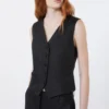 Linen canvas waistcoat, black Linen canvas waistcoat, black