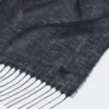Linen stole with fringes, midnightblue