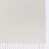 Linen stole with fringes, white