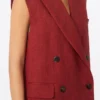 Linen twill gilet, brick red Linen twill gilet, brick red
