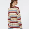 Linen yarn cardigan with belt, cherry Linen yarn cardigan with belt, cherry
