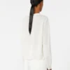 Linen yarn crew-neck sweater, milk Linen yarn crew-neck sweater, milk