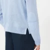 Linen yarn crew-neck sweater, sky blue Linen yarn crew-neck sweater, sky blue