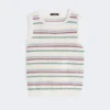 Linen yarn waistcoat, multicolour