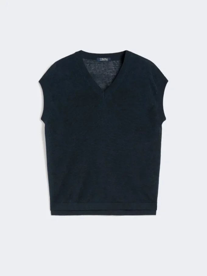 Linen yarn waistcoat, navy Linen yarn waistcoat, navy