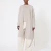 Long alpaca and wool cardigan, sand