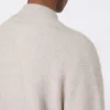 Long alpaca and wool cardigan, sand