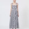 Long cotton poplin dress, black Long cotton poplin dress, black