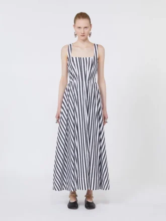 Long cotton poplin dress, black