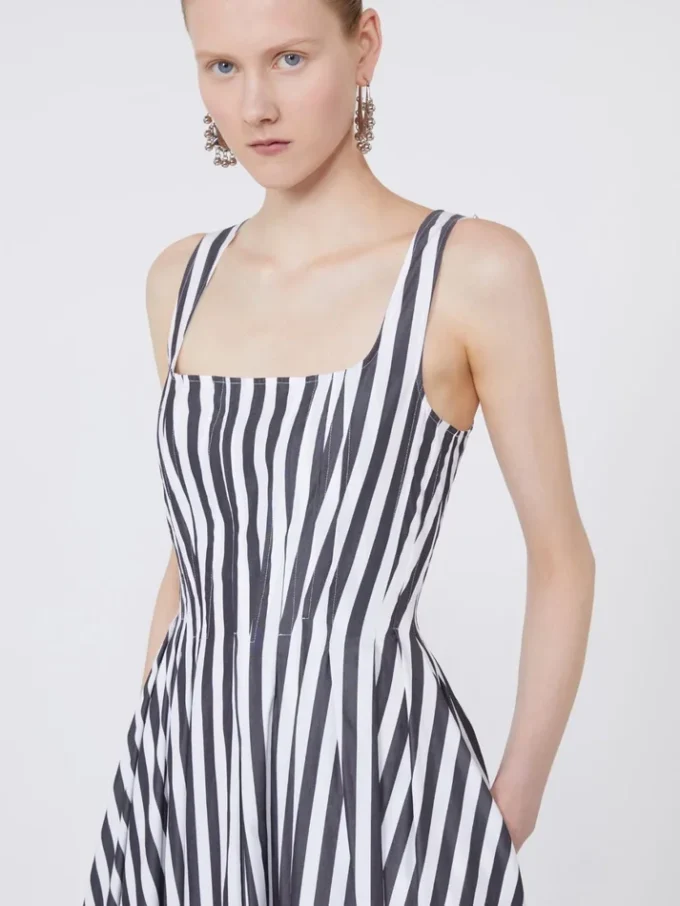 Long cotton poplin dress, black Long cotton poplin dress, black