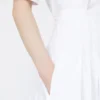 Long cotton poplin skirt, optical white