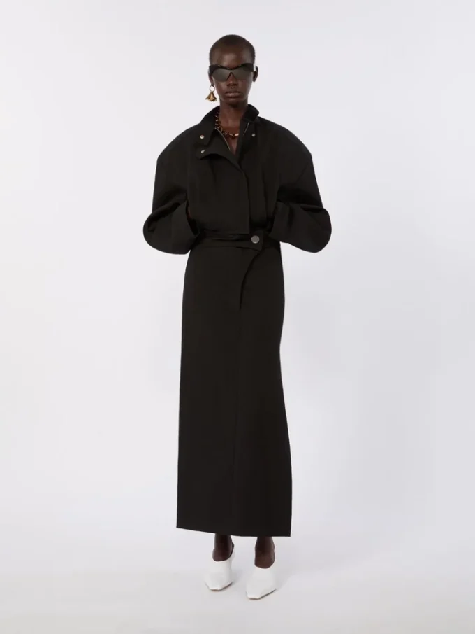 Long cotton skirt, black