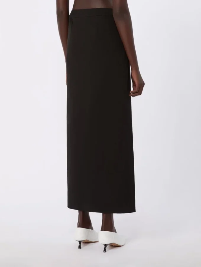 Long cotton skirt, black