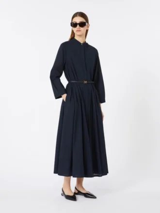 Long cotton voile dress, ultramarine