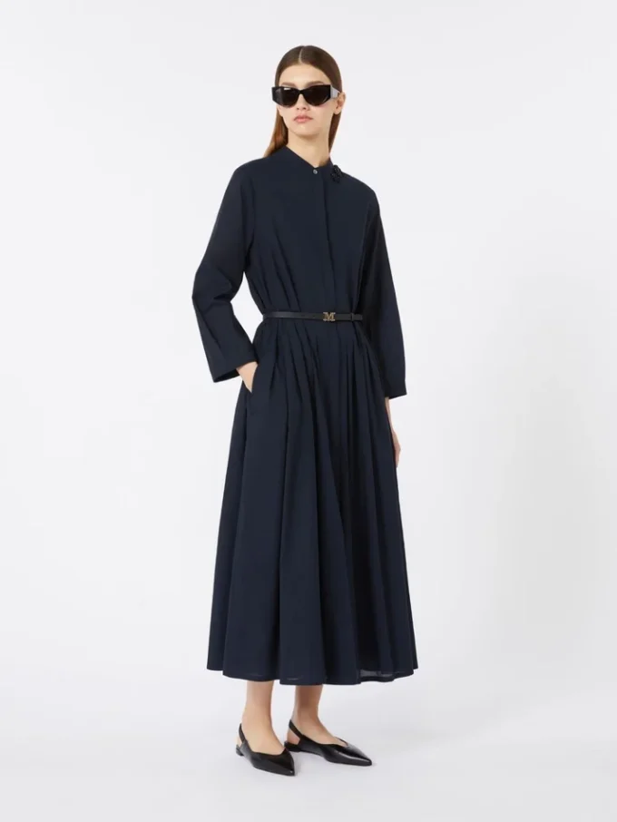 Long cotton voile dress, ultramarine Long cotton voile dress, ultramarine