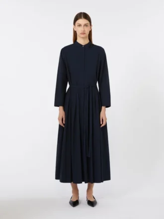 Long cotton voile dress, ultramarine