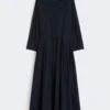 Long cotton voile dress, ultramarine Long cotton voile dress, ultramarine