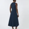 Long flared scuba jersey dress, ultramarine Long flared scuba jersey dress, ultramarine