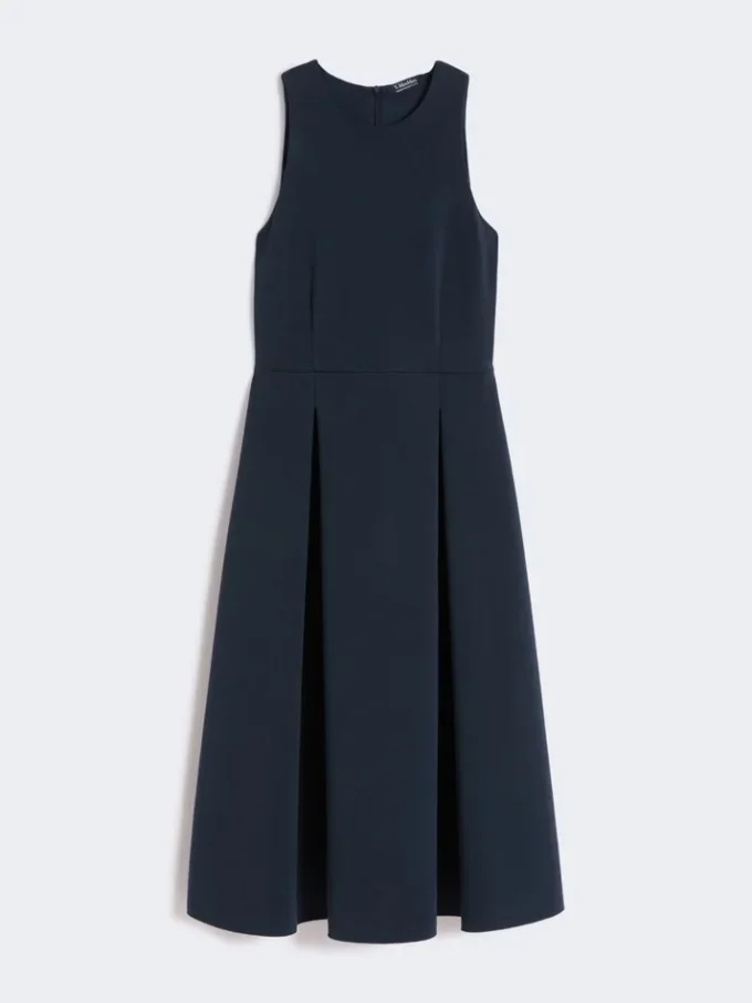 Long flared scuba jersey dress, ultramarine Long flared scuba jersey dress, ultramarine