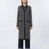 Long jacquard wool cardigan, ultramarine Long jacquard wool cardigan, ultramarine