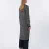 Long jacquard wool cardigan, ultramarine Long jacquard wool cardigan, ultramarine