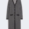 Long jacquard wool cardigan, ultramarine Long jacquard wool cardigan, ultramarine
