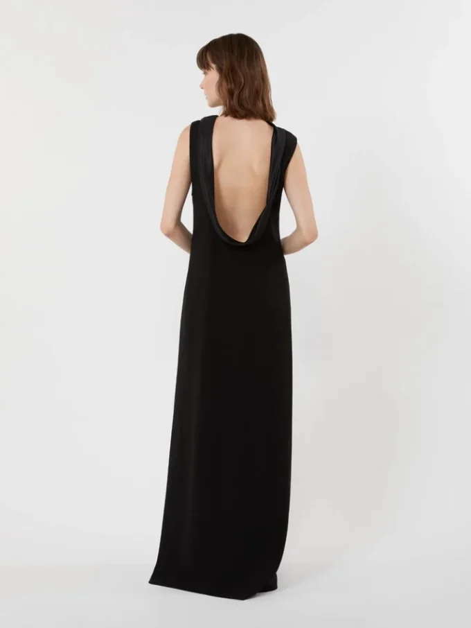 Long lightweight cady dress, black Long lightweight cady dress, black