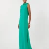 Long lightweight cady dress, green Long lightweight cady dress, green
