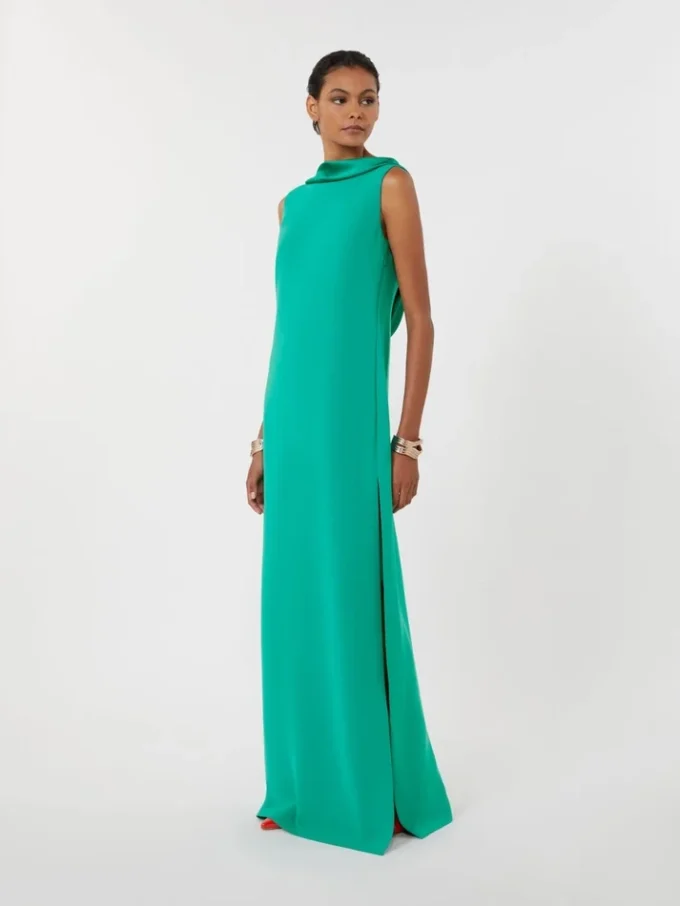 Long lightweight cady dress, green Long lightweight cady dress, green
