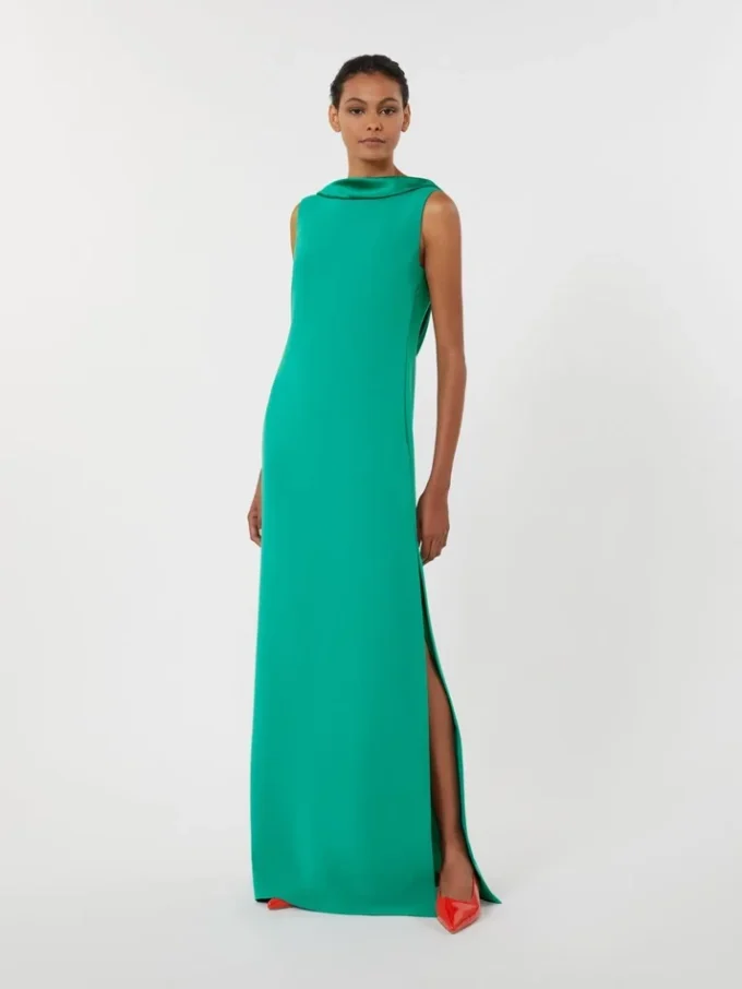 Long lightweight cady dress, green Long lightweight cady dress, green