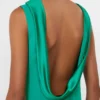 Long lightweight cady dress, green Long lightweight cady dress, green