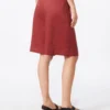 Long linen canvas bermuda shorts, brick red