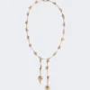 – long necklace with double pendant, gold – long necklace with double pendant, gold
