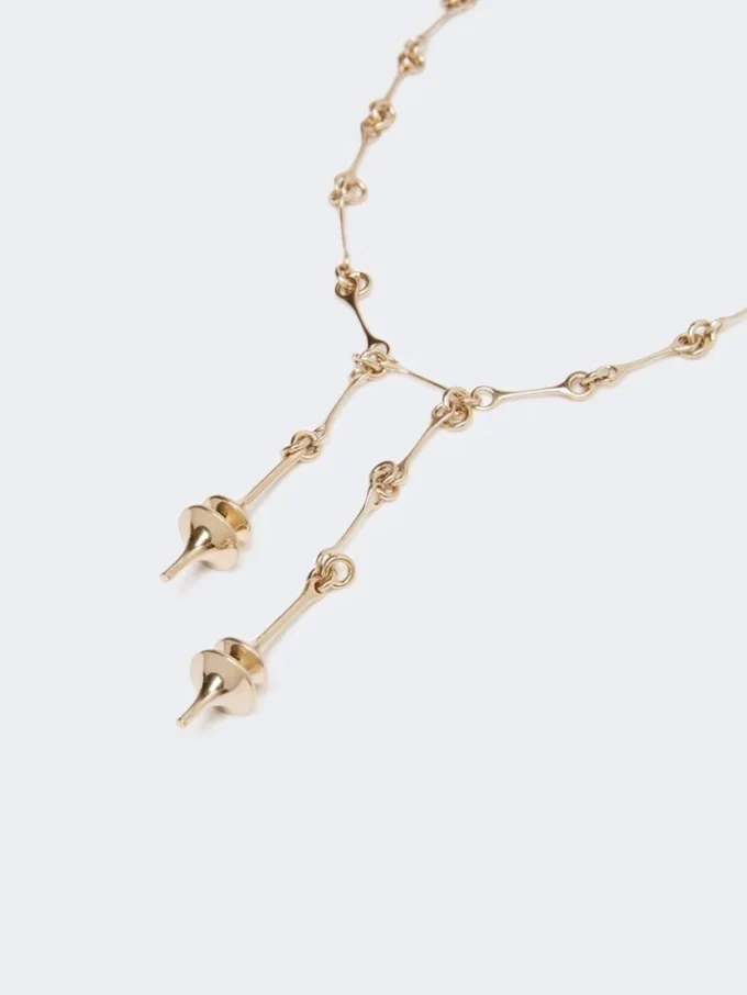 – long necklace with double pendant, gold – long necklace with double pendant, gold